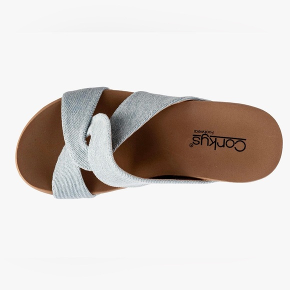 Corkys Denim Wedge Sandals New with box - Picture 5 of 6